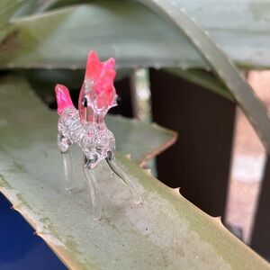 2.25”-long, 2”-tall Glass Unicorn Knick Knack